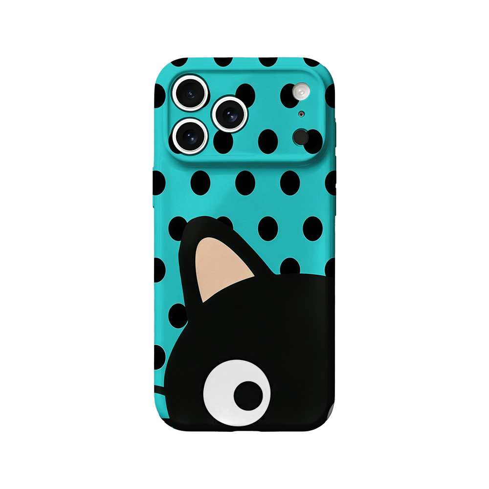 Apple Iphone 15 - Casing Ponsel Motif Polkadot Biru Kehijauan