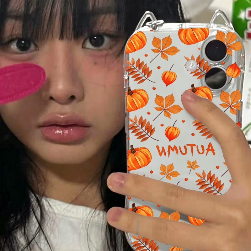 Apple Iphone 15 - Casing Ponsel Motif Daun Gugur dan