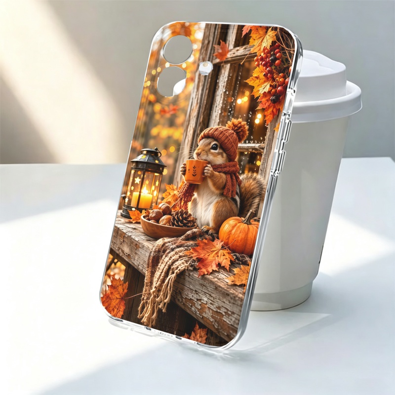Apple Iphone 15 - Casing Ponsel Silikon Motif Tupai Kartun